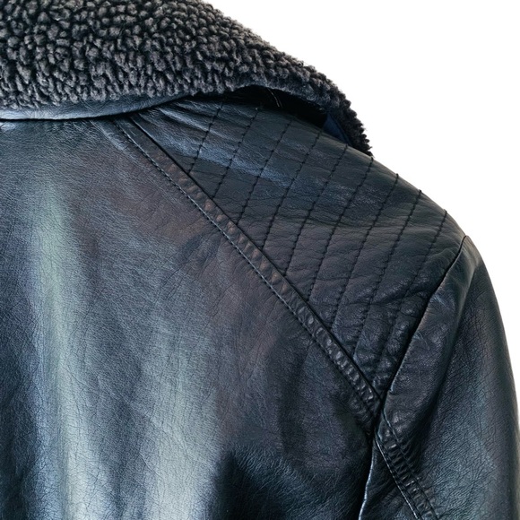🛑SOLD Free People Asheville Vegan Leather Moto Jacket in Black Size S - Picture 11 of 13